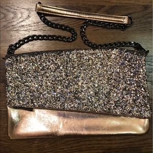 Gold glitter handbag